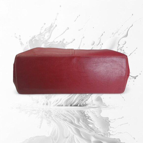 COACH Vintage Legacy Zip Satchel in cherry red. - Picture 8 of 13